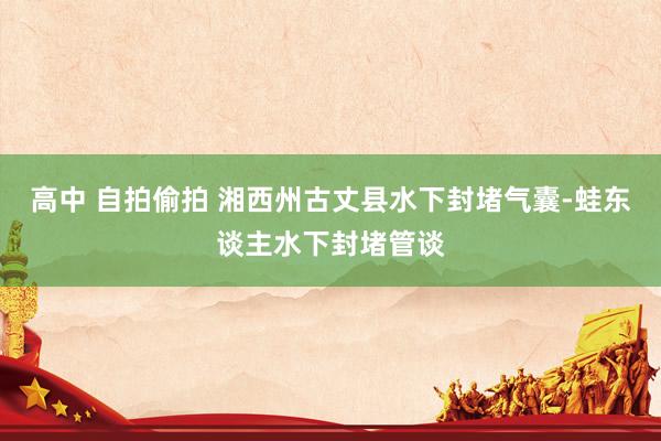 高中 自拍偷拍 湘西州古丈县水下封堵气囊-蛙东谈主水下封堵管谈