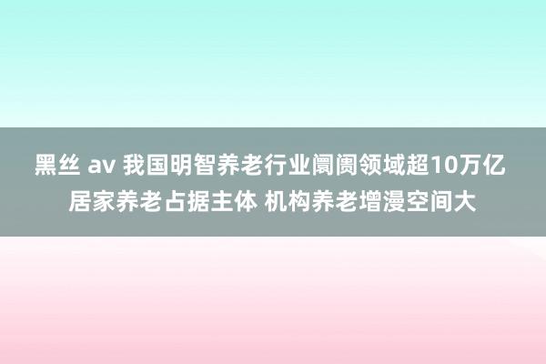 黑丝 av 我国明智养老行业阛阓领域超10万亿 居家养老占据主体 机构养老增漫空间大
